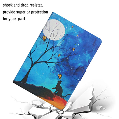 For Lenovo Tab M10 X605F X505 Colored Drawing Pattern Horizontal Flip Leather Case with Holder & Card Slots(Moonlight Cat) - Mobile Accessories by buy2fix | Online Shopping UK | buy2fix