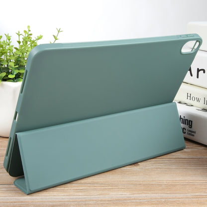 For iPad 10.9 2022 / Air 5 / Air 4 GEBEI 3-folding Holder Shockproof Flip Leather Tablet Case(Dark Green) - iPad 10th Gen 10.9 Cases by GEBEI | Online Shopping UK | buy2fix