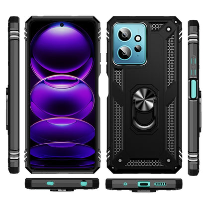 For Xiaomi Redmi Note 12 4G Global Shockproof TPU + PC Phone Case with Holder(Black) - Note 12 Cases by buy2fix | Online Shopping UK | buy2fix