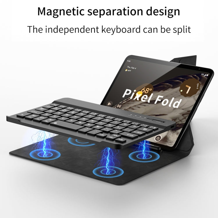 For Google Pixel Fold GKK Magnetic Folding Bluetooth Keyboard Leather Case with Pen + Keyboard + Case(Green) - Others Keyboard by GKK | Online Shopping UK | buy2fix