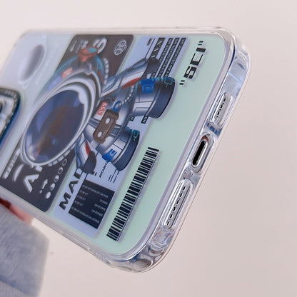 For iPhone XS / X Mechanical Astronaut Pattern TPU Phone Case(Blue) - More iPhone Cases by buy2fix | Online Shopping UK | buy2fix