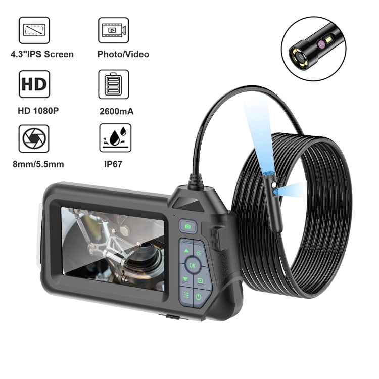 M60 4.3 inch Dual Camera with Screen Endoscope, Length:5m(5mm) -  by buy2fix | Online Shopping UK | buy2fix