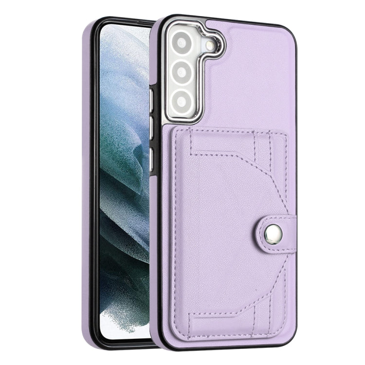 For Samsung Galaxy S22 5G Shockproof Leather Phone Case with Card Holder(Purple) - Galaxy S22 5G Cases by buy2fix | Online Shopping UK | buy2fix