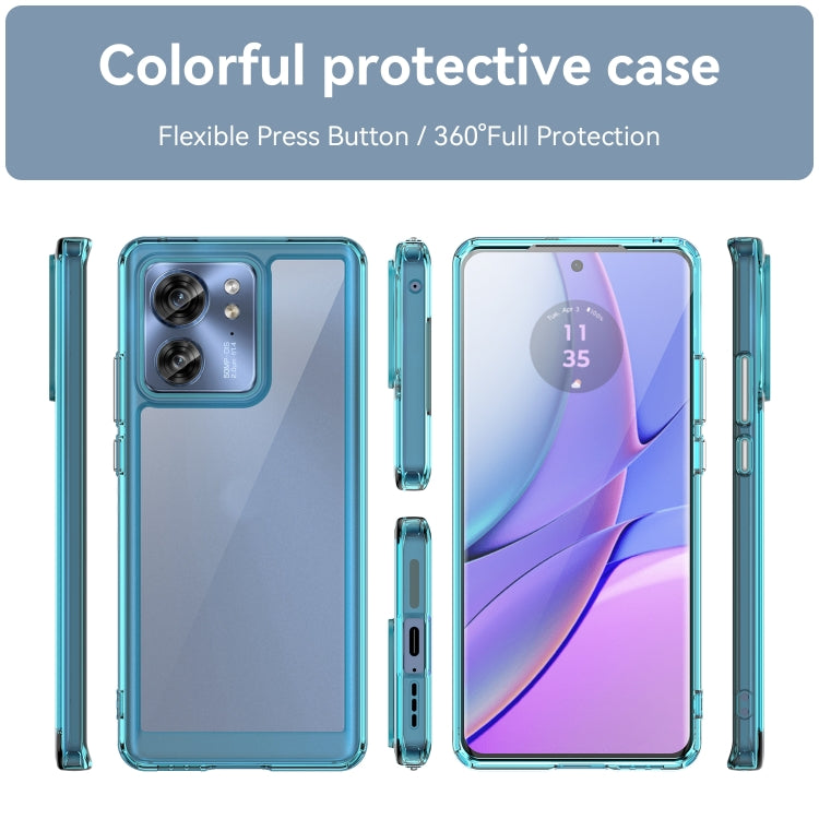 For Motorola Edge 40 Colorful Series Acrylic + TPU Phone Case(Transparent Blue) - Motorola Cases by buy2fix | Online Shopping UK | buy2fix