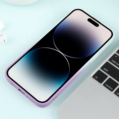 For iPhone 14 Pro Gradient Starry Silicone Phone Case with Lens Film(White Purple) - iPhone 14 Pro Cases by buy2fix | Online Shopping UK | buy2fix