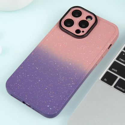 For iPhone 13 Gradient Starry Silicone Phone Case with Lens Film(Pink Purple) - iPhone 13 Cases by buy2fix | Online Shopping UK | buy2fix