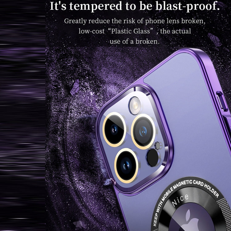 For iPhone 14 Pro Max CD Texture MagSafe Magnetic Phone Case(Dark Purple) - iPhone 14 Pro Max Cases by buy2fix | Online Shopping UK | buy2fix