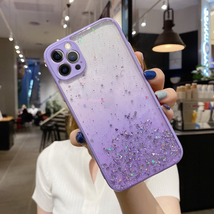 For iPhone 13 Pro Starry Gradient Glitter Powder TPU Phone Case(Purple) - iPhone 13 Pro Cases by buy2fix | Online Shopping UK | buy2fix