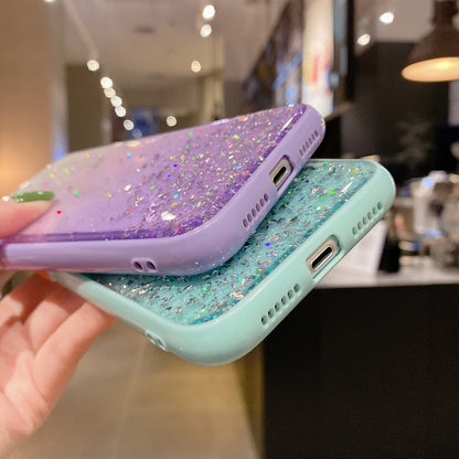 For iPhone 13 Pro Starry Gradient Glitter Powder TPU Phone Case(Purple) - iPhone 13 Pro Cases by buy2fix | Online Shopping UK | buy2fix