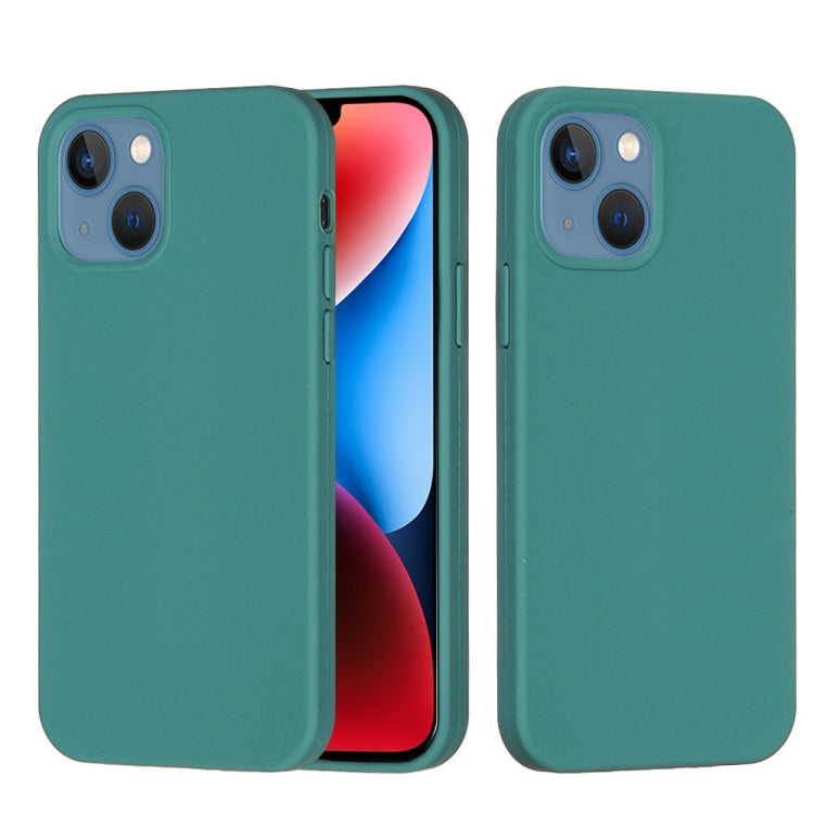 For iPhone 15 Solid Color Silicone Phone Case(Pine Needle Green) - iPhone 15 Cases by buy2fix | Online Shopping UK | buy2fix