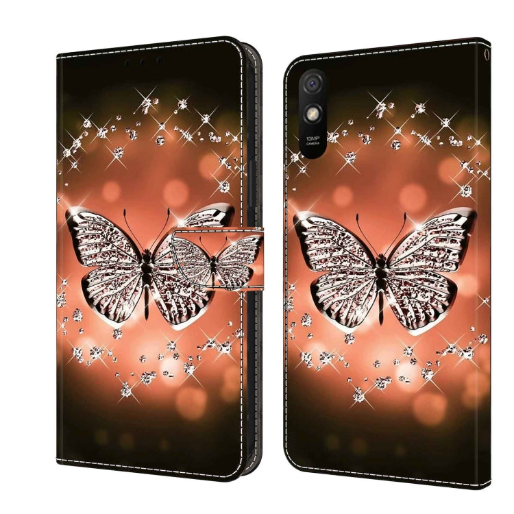 For Xiaomi Redmi 9A Crystal 3D Shockproof Protective Leather Phone Case(Crystal Butterfly) - Xiaomi Cases by buy2fix | Online Shopping UK | buy2fix