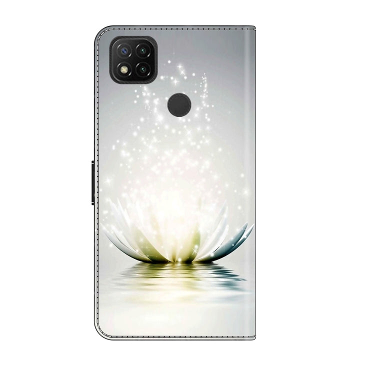 For Xiaomi Redmi 9C Crystal 3D Shockproof Protective Leather Phone Case(Light Lotus) - Xiaomi Cases by buy2fix | Online Shopping UK | buy2fix