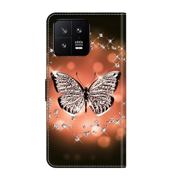 For Xiaomi 13 Crystal 3D Shockproof Protective Leather Phone Case(Crystal Butterfly) - 13 Cases by buy2fix | Online Shopping UK | buy2fix