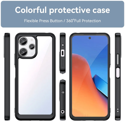 For Xiaomi Redmi 12 Colorful Series Acrylic + TPU Phone Case(Black) - Xiaomi Cases by buy2fix | Online Shopping UK | buy2fix