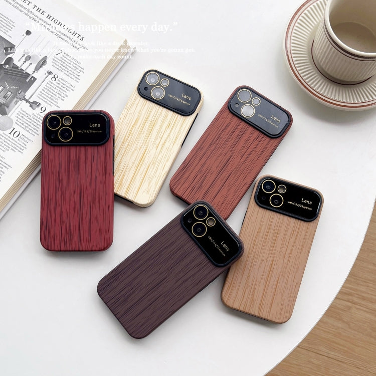 For iPhone 11 Pro Wood Grain TPU Phone Case with Lens Film(Brown) - iPhone 11 Pro Cases by buy2fix | Online Shopping UK | buy2fix