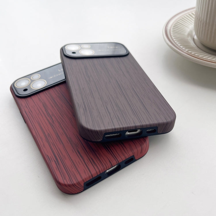 For iPhone 11 Pro Max Wood Grain TPU Phone Case with Lens Film(Grey) - iPhone 11 Pro Max Cases by buy2fix | Online Shopping UK | buy2fix