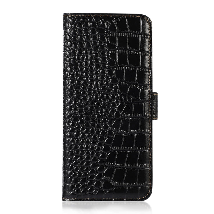 For OnePlus Ace 2 Pro Crocodile Top Layer Cowhide Leather Phone Case(Black) - OnePlus Cases by buy2fix | Online Shopping UK | buy2fix