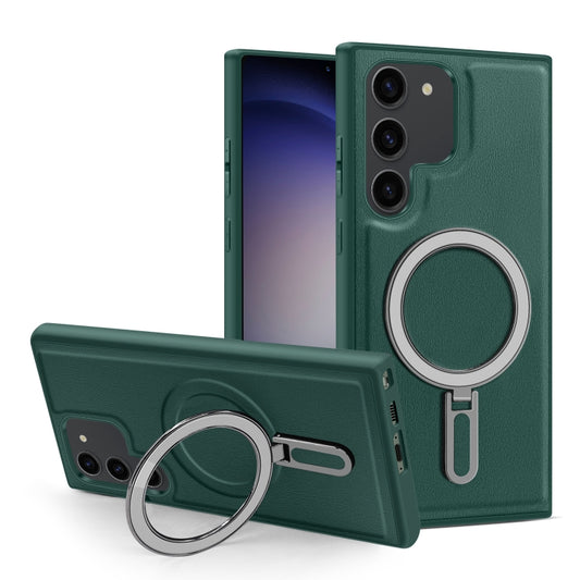 For Samsung Galaxy S23+ 5G MagSafe Magnetic Holder Phone Case(Green) - Galaxy S23+ 5G Cases by buy2fix | Online Shopping UK | buy2fix