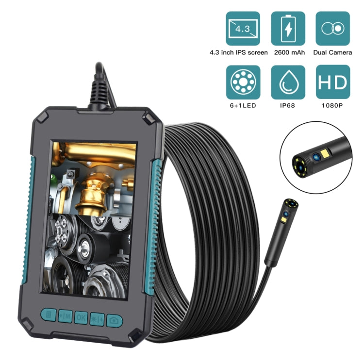 P40 5.5mm 1080P IP68 Waterproof 4.3 inch Highlight Screen Dual Camera Digital Endoscope, Length:10m Hard Cable -  by buy2fix | Online Shopping UK | buy2fix