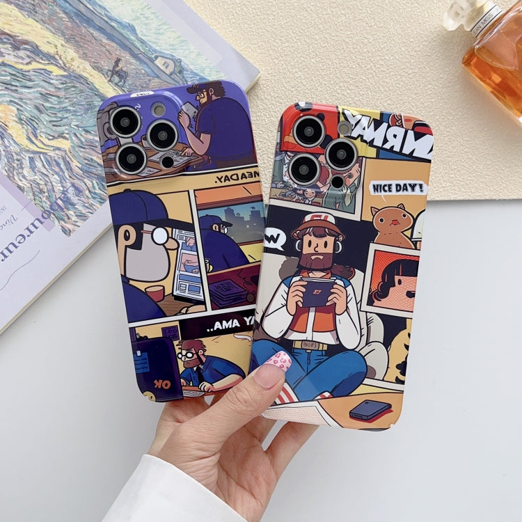 For iPhone 14 Pro Painted Pattern Precise Hole PC Phone Case(Block Monster) - iPhone 14 Pro Cases by buy2fix | Online Shopping UK | buy2fix