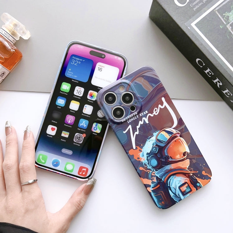 For iPhone 13 Pro Painted Pattern Precise Hole PC Phone Case(Orange Robot) - iPhone 13 Pro Cases by buy2fix | Online Shopping UK | buy2fix