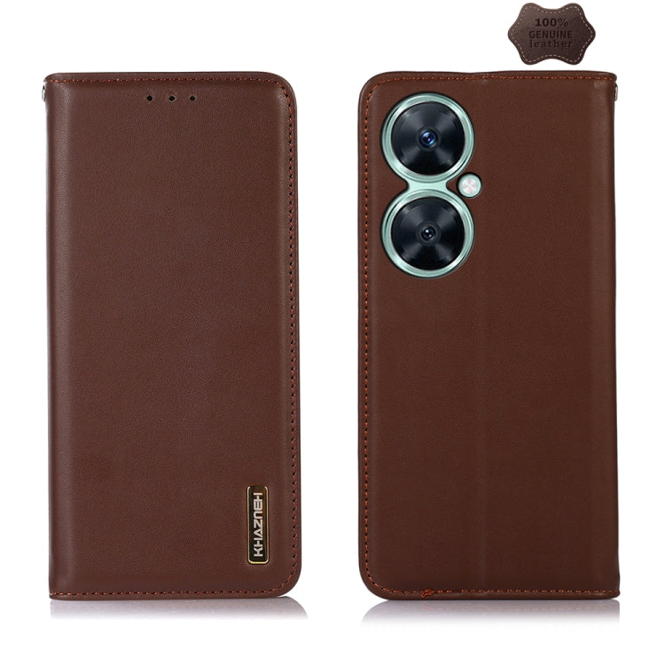 For Huawei Nova 11i / Enjoy 60 Pro / Maimang 20 5G KHAZNEH Nappa Top Layer Cowhide Leather Phone Case(Brown) - Huawei Cases by buy2fix | Online Shopping UK | buy2fix