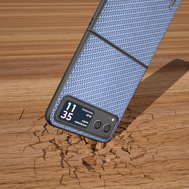 For Motorola Razr 40 ABELL Carbon Fiber Protective Phone Case(Sky Blue) - Motorola Cases by buy2fix | Online Shopping UK | buy2fix