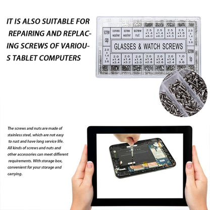 1000pcs Box Watch Glasses Repair Screw Set - Screws by buy2fix | Online Shopping UK | buy2fix