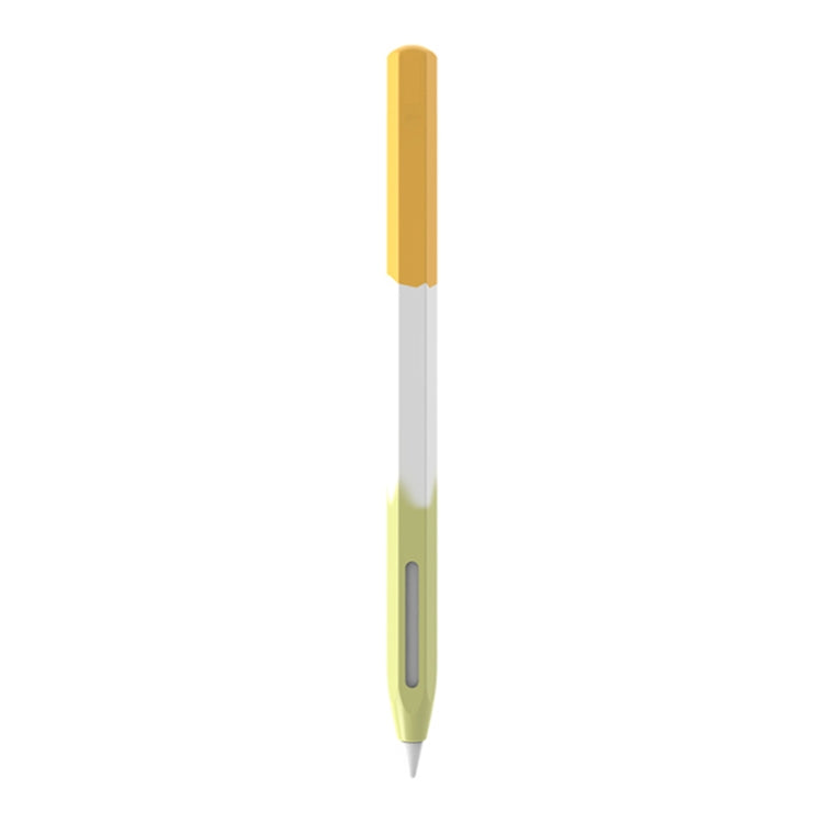 For Apple Pencil 2 LOVE MEI Rainbow Liquid Silicone Protective Pen Case(Yellow) - Pencil Accessories by LOVE MEI | Online Shopping UK | buy2fix