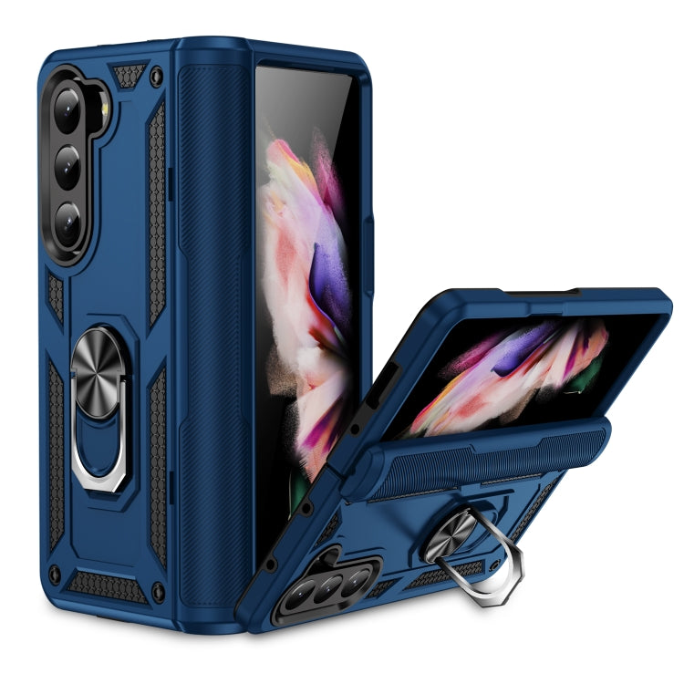 For Samsung Galaxy Z Fold5 Shockproof TPU + PC Phone Case with Protective Strap(Royal Blue) - Galaxy Z Fold5 Cases by buy2fix | Online Shopping UK | buy2fix