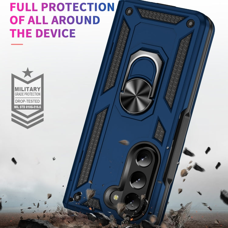 For Samsung Galaxy Z Fold5 Shockproof TPU + PC Phone Case with Protective Strap(Royal Blue) - Galaxy Z Fold5 Cases by buy2fix | Online Shopping UK | buy2fix