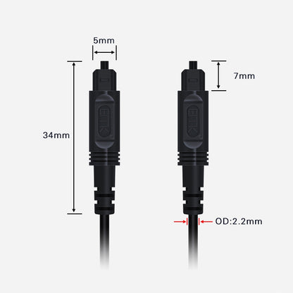 8m EMK OD2.2mm Digital Audio Optical Fiber Cable Plastic Speaker Balance Cable(Black) - Audio Optical Cables by EMK | Online Shopping UK | buy2fix