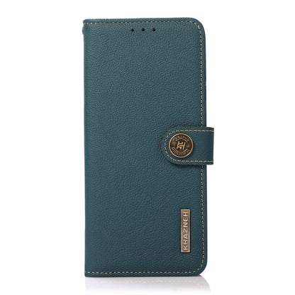 For OPPO Reno10 Global / 10 Pro Global KHAZNEH Custer Texture RFID Genuine Leather Phone Case(Green) - OnePlus Cases by buy2fix | Online Shopping UK | buy2fix