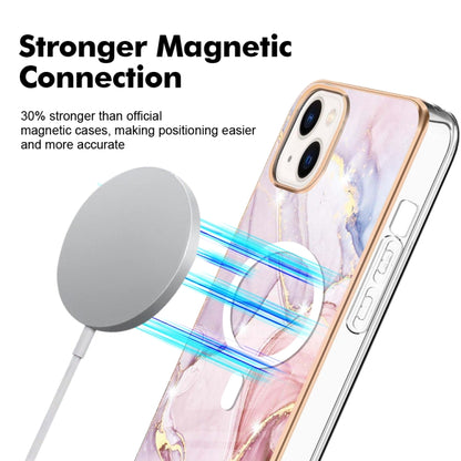 For iPhone 13 Marble Pattern Dual-side IMD Magsafe TPU Phone Case(Rose Gold 005) - iPhone 13 Cases by buy2fix | Online Shopping UK | buy2fix