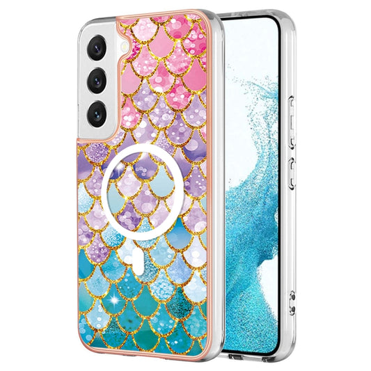 For Samsung Galaxy S22 5G Marble Pattern Dual-side IMD Magsafe TPU Phone Case(Colorful Scales) - Galaxy S22 5G Cases by buy2fix | Online Shopping UK | buy2fix