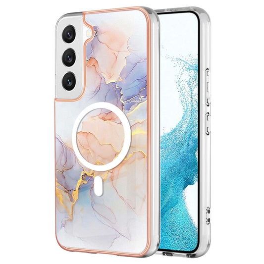 For Samsung Galaxy S23+ 5G Marble Pattern Dual-side IMD Magsafe TPU Phone Case(White Marble) - Galaxy S23+ 5G Cases by buy2fix | Online Shopping UK | buy2fix