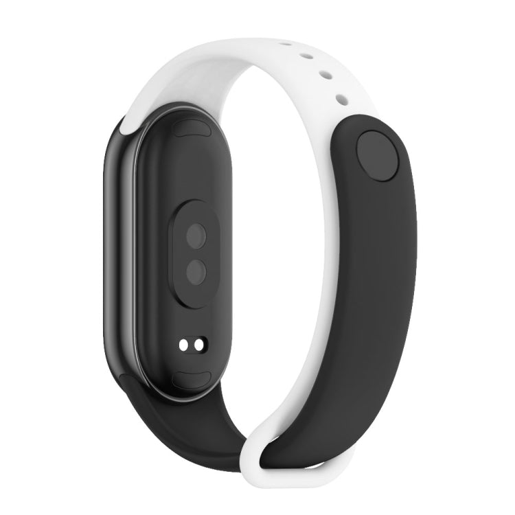 For Xiaomi Mi Band 8 Mijobs Dual Color Silicone Watch Band(Black+White) - Watch Bands by MIJOBS | Online Shopping UK | buy2fix