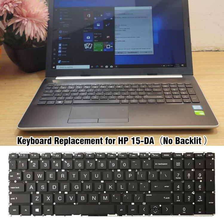 For HP 15-DA?/ 15-DB US Version Laptop Keyboard - HP Spare Parts by buy2fix | Online Shopping UK | buy2fix