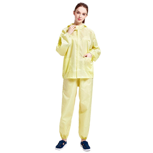 Striped Anti-static Split Hood Dust-proof Work Suit, Size:S(Yellow) - Protective Clothing by buy2fix | Online Shopping UK | buy2fix