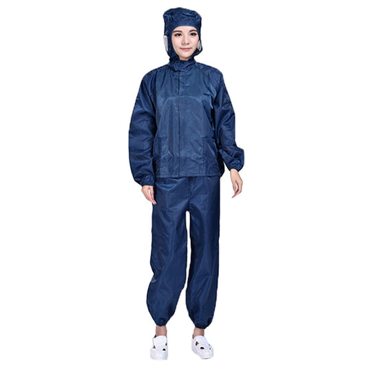 Striped Anti-static Split Hood Dust-proof Work Suit, Size:XXXXXL(Navy Blue) - Protective Clothing by buy2fix | Online Shopping UK | buy2fix