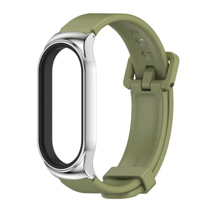 For Xiaomi Mi Band 8 Mijobs CS Case Silicone Watch Band(Army Green Silver) - Watch Bands by MIJOBS | Online Shopping UK | buy2fix