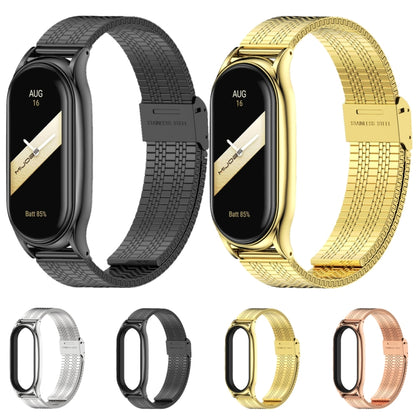 For Xiaomi Mi Band 8 Mijobs Plus Case Metal Watch Band(Rose Gold) - Watch Bands by MIJOBS | Online Shopping UK | buy2fix