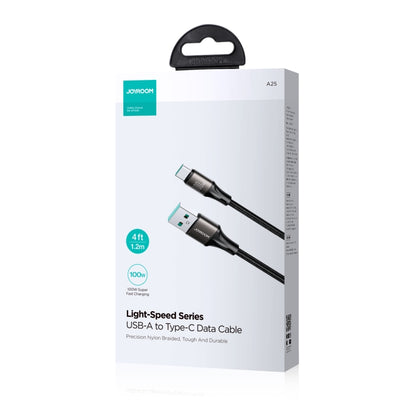 JOYROOM SA25-AC6 100W USB to USB-C/Type-C Fast Charge Data Cable, Length:1.2m(Black) - USB-C & Type-C Cable by JOYROOM | Online Shopping UK | buy2fix