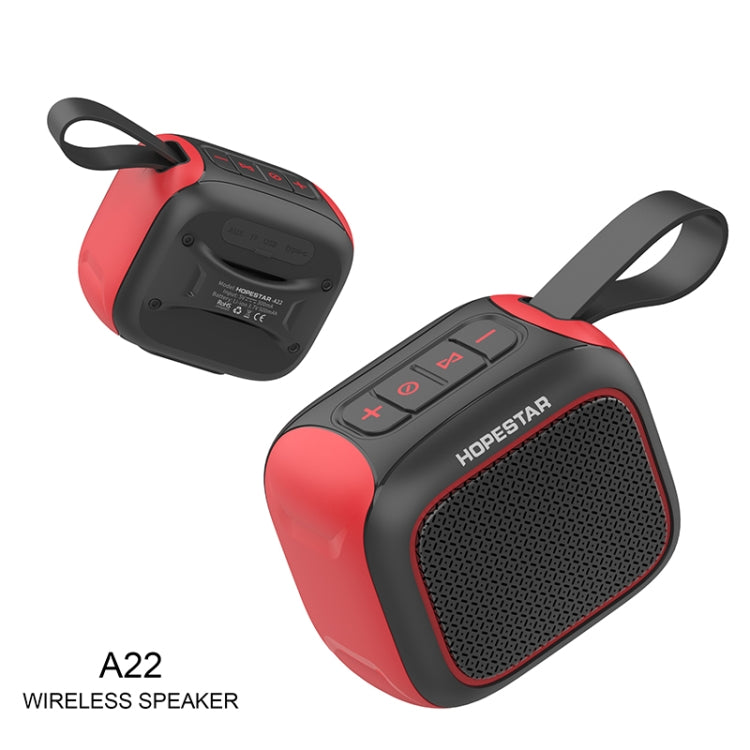 HOPESTAR A22 IPX6 Waterproof Portable Bluetooth Speaker Outdoor Subwoofer(Black Red) - Mini Speaker by HOPESTAR | Online Shopping UK | buy2fix