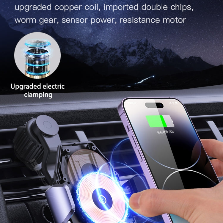 TOTU CH-1-W 15W Wireless Charging Car Holder, Air-outlet Version(Grey) - Wireless Charger Holders by TOTUDESIGN | Online Shopping UK | buy2fix