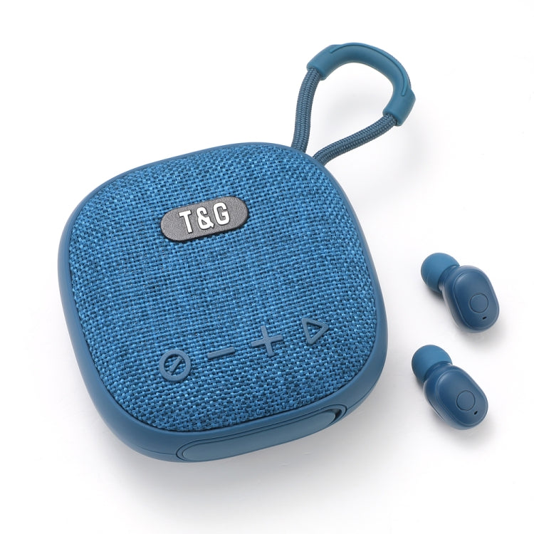 T&G TG-813 2 in 1 TWS Bluetooth Speaker Earphone with Charging Box(Blue) - Mini Speaker by T&G | Online Shopping UK | buy2fix