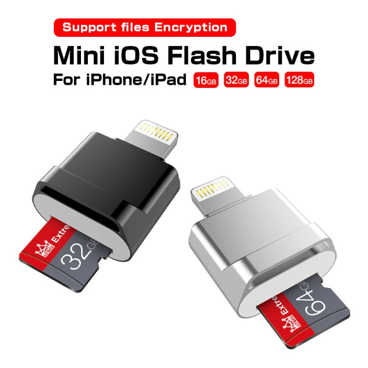 MicroDrive 8pin To TF Card Adapter Mini iPhone & iPad TF Card Reader, Capacity:16GB(Black) -  by MICRODRIVE | Online Shopping UK | buy2fix