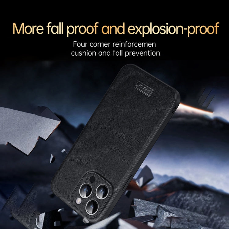 For iPhone 15 Pro Max SULADA Shockproof TPU Hybrid Handmade Leather Phone Case(Black) - iPhone 15 Pro Max Cases by SULADA | Online Shopping UK | buy2fix