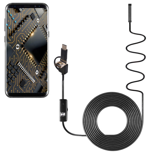 AN100 3 in 1 IP67 Waterproof USB-C / Type-C + Micro USB + USB HD Endoscope Snake Tube Inspection Camera for Parts of OTG Function Android Mobile Phone, with 6 LEDs, Lens Diameter:5.5mm(Length: 3.5m) - Consumer Electronics by buy2fix | Online Shopping UK | buy2fix