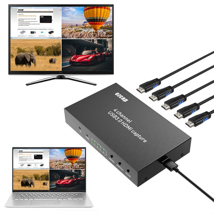 Ezcap 264M Four-Channel Multi-View HDMI to USB 3.0 Video Game Capture Card - Video Capture Solutions by Ezcap | Online Shopping UK | buy2fix